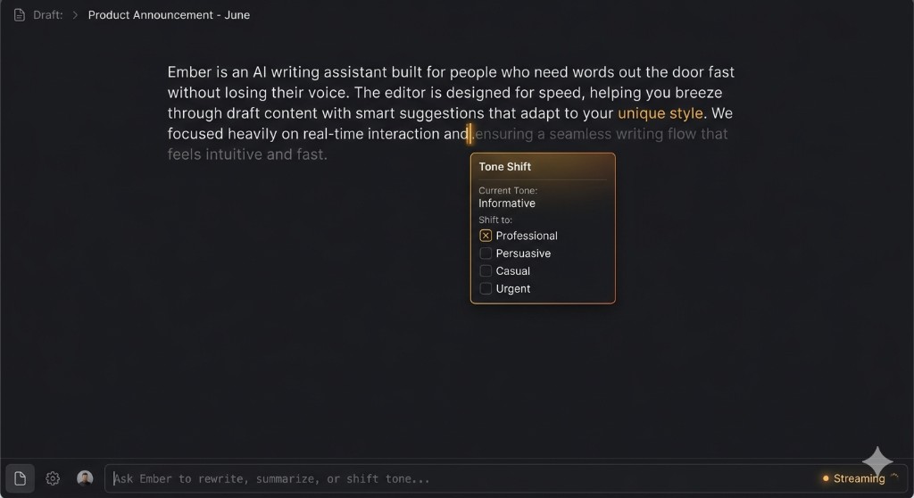 Ember — AI writing tool