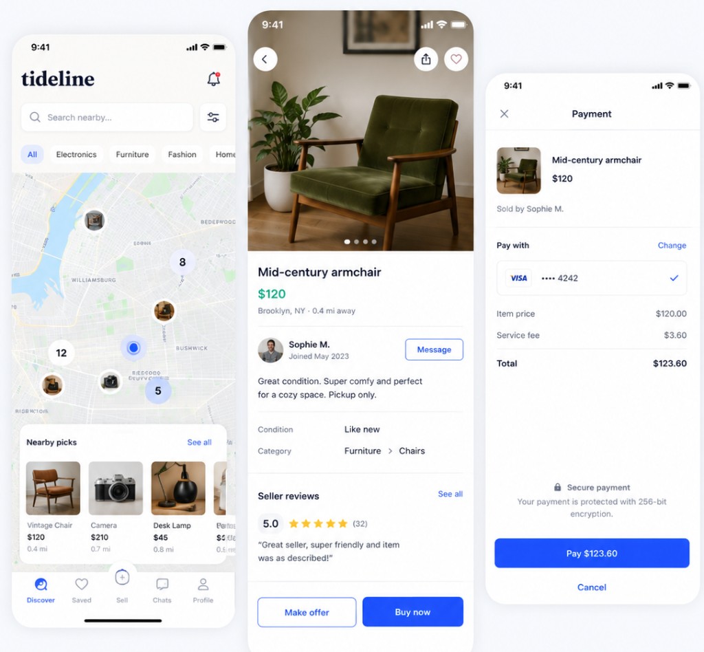 Tideline — Marketplace app